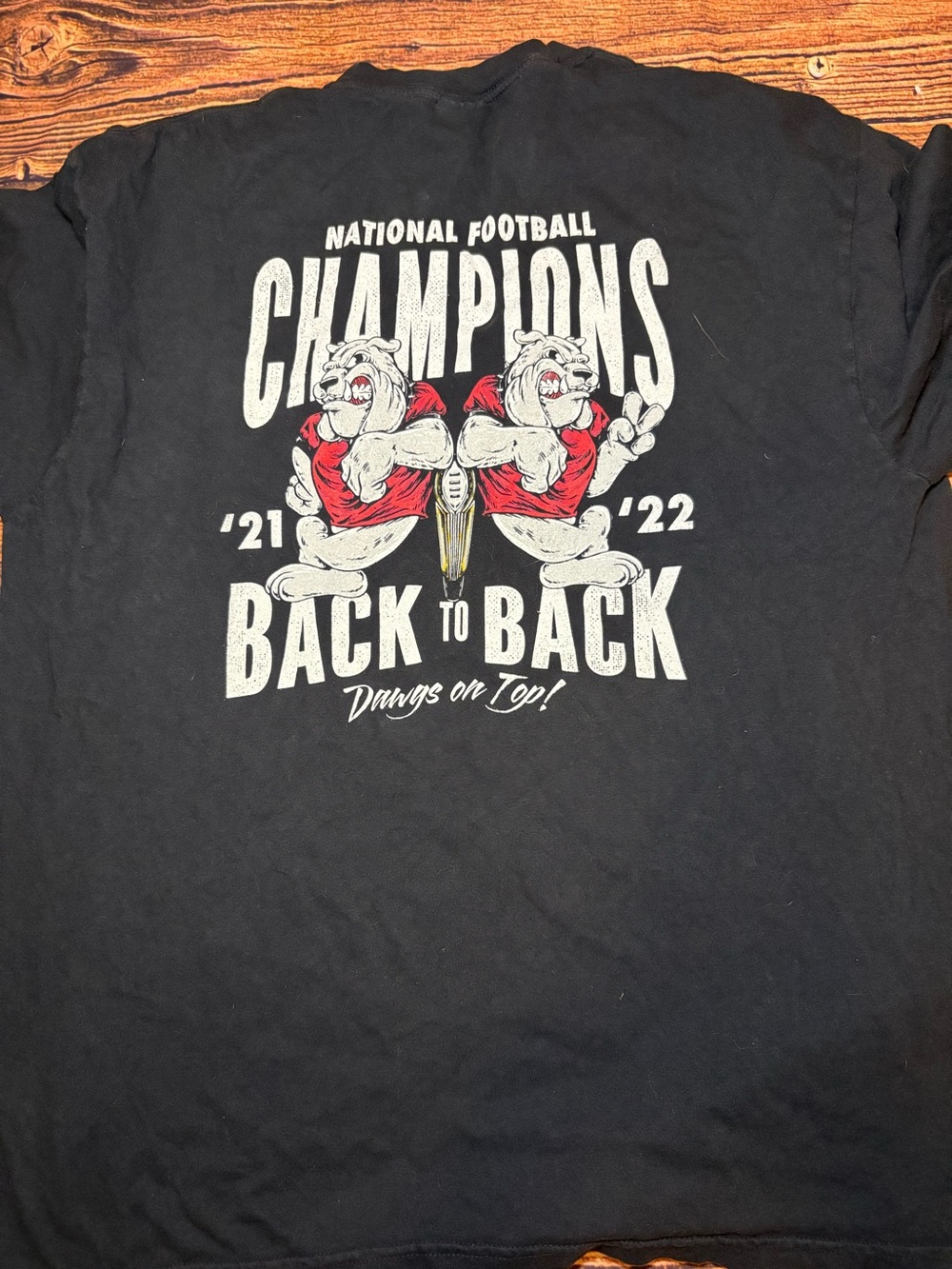 Black Old Row Georgia Bulldogs 'Champions Back to Back' Short Sleeve T-Shirt UGA